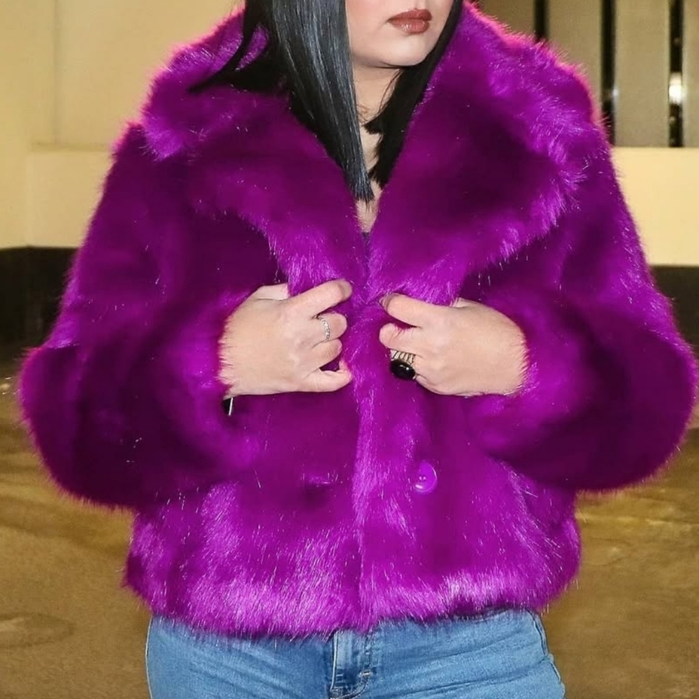 Marciano Purple Fur Jacket